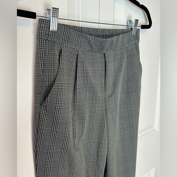 Jacqueline de Yong High Waist Trousers Black & Grey Check Pattern Business Style - Picture 2 of 10